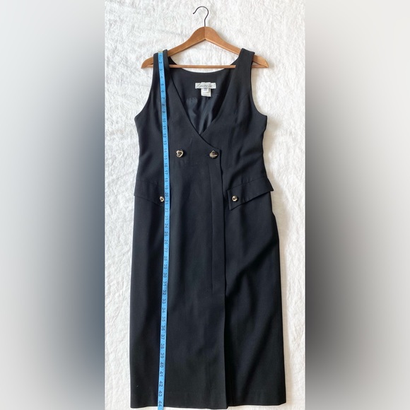 Vintage 80s Jackie K Pure Virgin Wool Black Dress - Picture 7 of 12